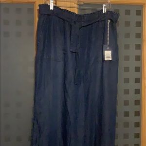 Denim wide leg pants